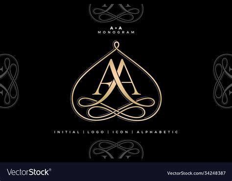 Aa monogram initial wedding logo company Vector Image