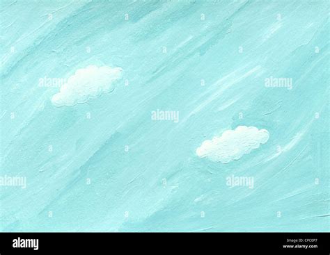 Acrylic Illustration of the blue sky Stock Photo - Alamy