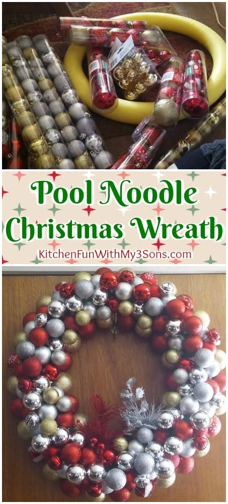 Pool Noodle Christmas Wreath - Kitchen Fun With My 3 Sons