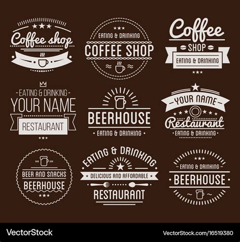 Vintage logo coffee shop template restaurant Vector Image