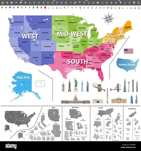 Map Of The United States Colored By Region