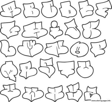 Graffiti Alphabet Coloring Pages