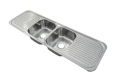 Double Bowl 2.0 Stainless Steel Inset Kitchen Sink 2 Drainers 1500 x ...