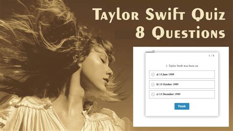 Taylor Swift Facts Quiz - 8 Questions for Swifties