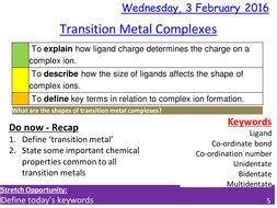 Transition Metal Complexes | Teaching Resources