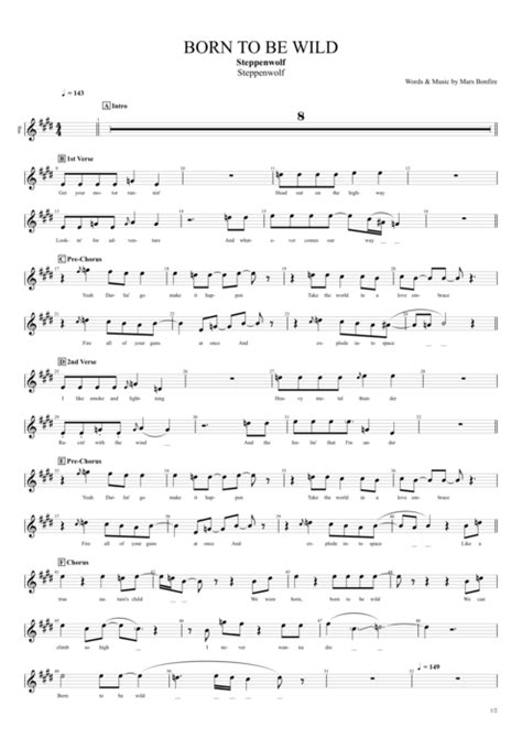 Born to Be Wild Tab by Steppenwolf (Guitar Pro) - Full Score | mySongBook