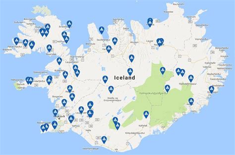 Iceland Natural Hot Springs Map - Escalator Map