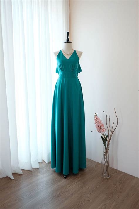 Jade Green dress Jade Green bridesmaid dress Long Wedding | Etsy