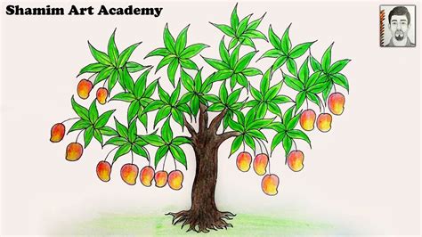 Mango Tree Drawing Easy Step By Step / Another easy step by step mango ...