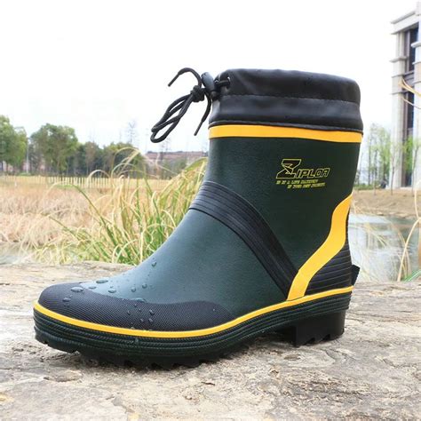 Fashion Men's Rubber Rain Boots Waterproof Fishing Boots High Quality ...