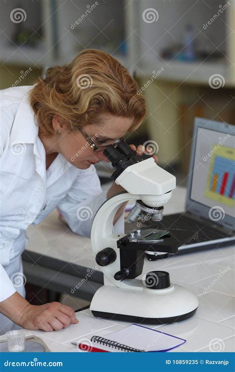 Female researcher stock image. Image of equipment, head - 10859235