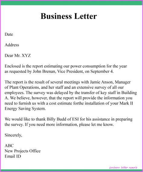 Business Letter Format Email | Business Letter