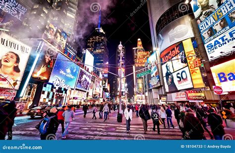 Times Square at night editorial stock photo. Image of travel - 18104733