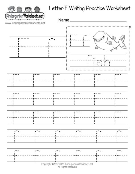 Letter F Writing Practice Worksheet - Free Printable, Digital, & PDF