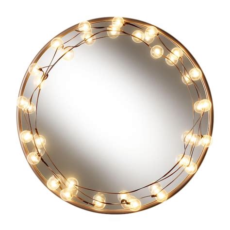 Premium AI Image | a round mirror with lights that say quot light quot ...