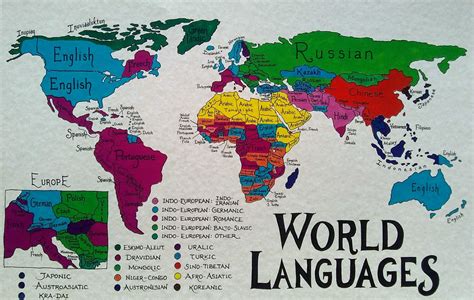 World Languages Map - Etsy