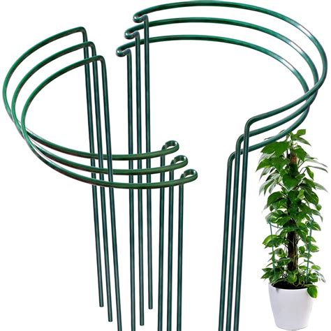 GETFIT 10-Pack Plant Support Stake, Half Round Metal Garden Plant ...