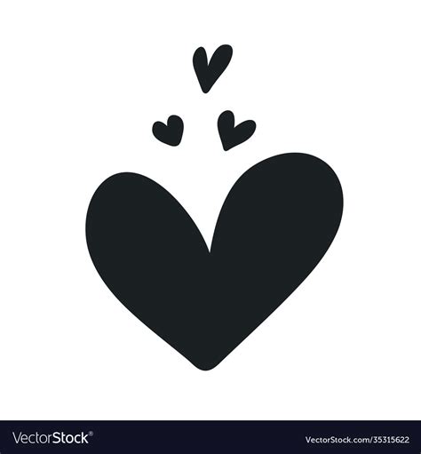 Black hearts on white background Royalty Free Vector Image