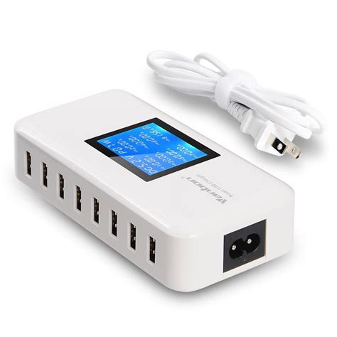 Multiple USB Charger, 60W/12A 8-Port Desktop Charger Charging Station ...