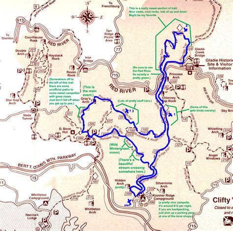 Road Map Red River Gorge