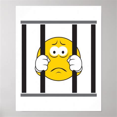 Smiley Face in Jail Poster | Zazzle