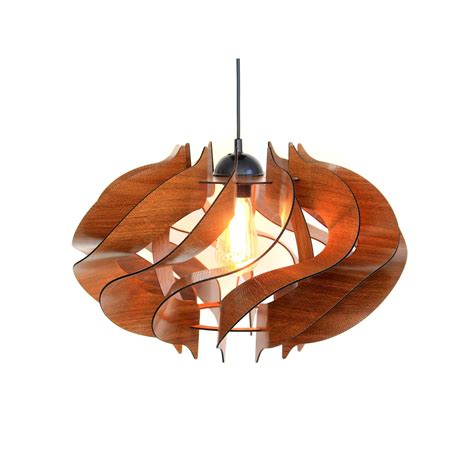 Wood Pendant Light Mid Century Modern Handmade Lamp Ceiling - Etsy