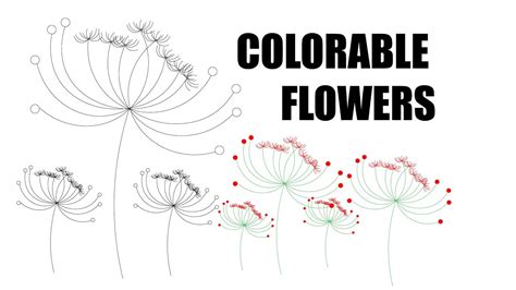 How To Drawing Red Spider Lily Art | Colourable Flowers #3 | Adobe ...