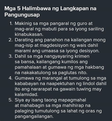 Halimbawa Ng Langkapan Na Pangungusap – Halimbawa