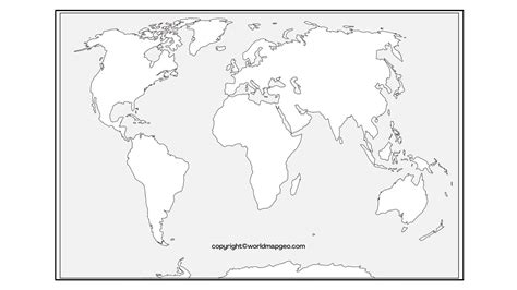 World Map Black And White Printable