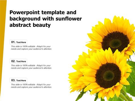 Powerpoint Template And Background With Sunflower Abstract Beauty ...