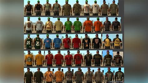 Download Big pack of clothes for CJ for GTA San Andreas