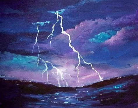 Lightening and clouds are featured in this "storm cloud" painting. # ...