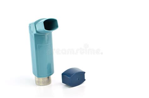 Bronchodilator Inhaler Using In Asthma Patient On White Background ...