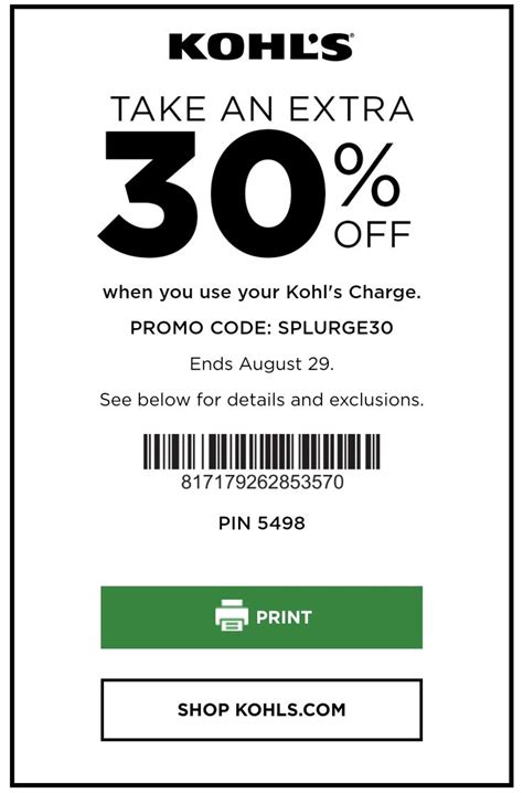 30% Off Entire Purchase (Cardholders) | Kohls coupons, Kohls printable ...