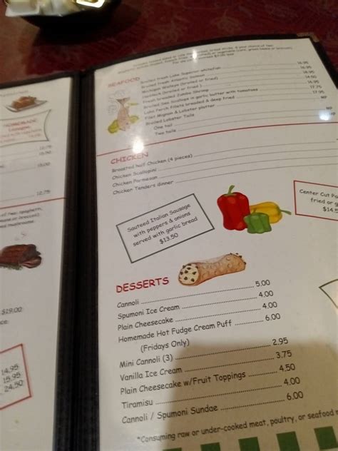 Menu at DeLuca's Restaurant, Westland, Warren Rd