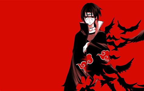 Naruto, Naruto, red background, Uchiha Itachi for , section прочее ...