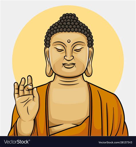 Meditating buddha cartoon design Royalty Free Vector Image