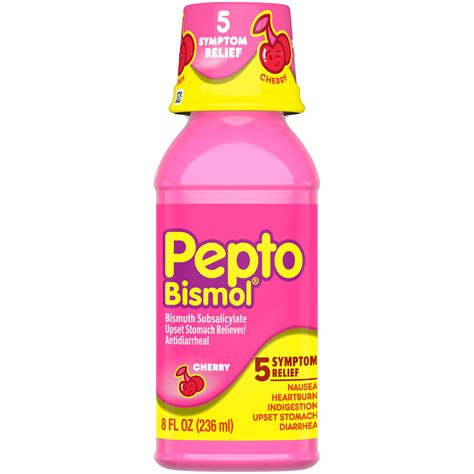 Pepto-Bismol Upset Stomach Reliever/Antidiarrheal, Cherry, 8 fl oz (236 ml)