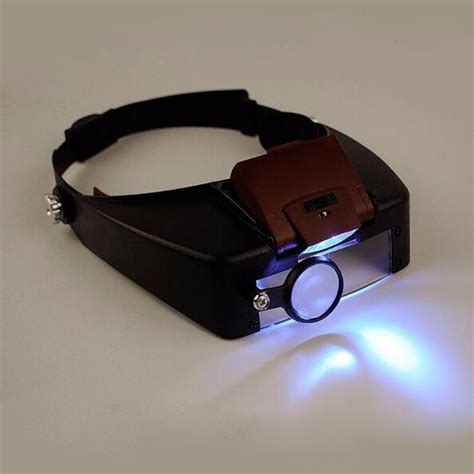 10X Lighted Magnifying Glass Headset Head Magnifier Adjustable Headband ...