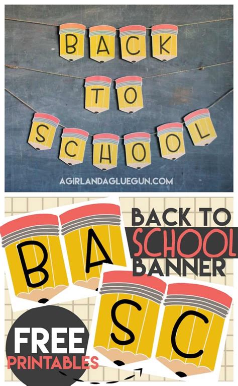 Back to school banner printables - A girl and a glue gun