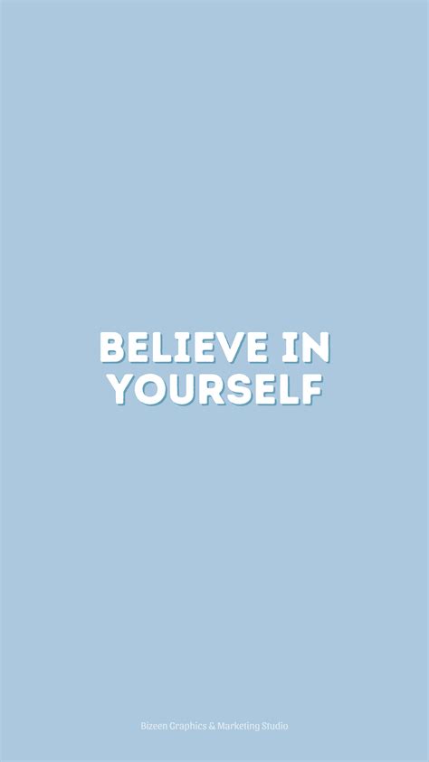 Believe in Yourself - Pastel Blue Aesthetic Wallpaper Quotes