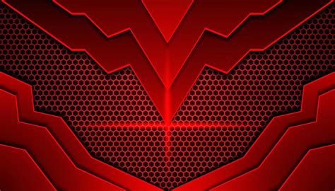 Abstract dark Red Futuristic Gaming Background with a hexagon pattern ...