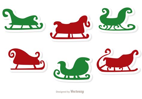 Santa Sleigh Vector Pack 1 83670 Vector Art at Vecteezy