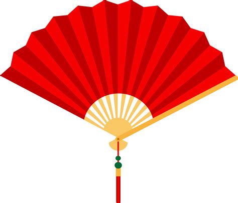 Red Chinese Hand Fan - Free Clip Art