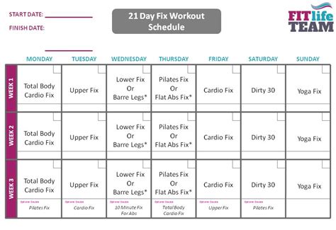 21 Day Fix Workout Schedule | 21 day fix workouts, 21 day fix extreme ...