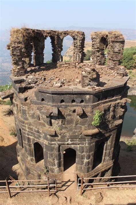 Aerial View of the Ruined Fortress of Raigad Fort, Raigad, Maharashtra ...