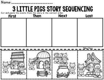 Free The Three Little Pigs Story Sequencing by Melissa Moran | TPT