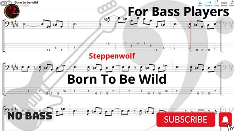 Steppenwolf - Born To Be Wild (Play Along Tabs) (Bass Cover) - YouTube