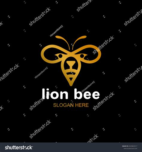 Bee Lion Logo Lion Bee Line Stock Vector (Royalty Free) 2029863317 ...