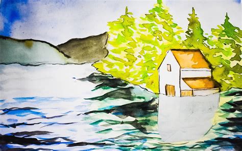 A watercolor painting of a house. | Painting, Watercolour tutorials ...